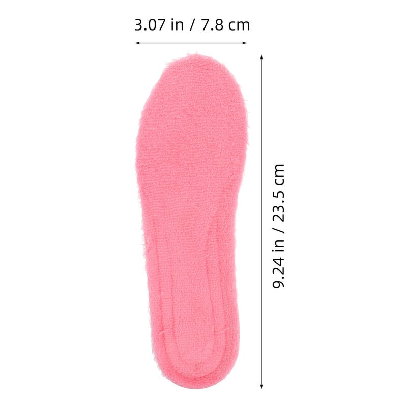 Thick Plush Thermal Winter Insoles For Women Men Self Heating Warm Shoe Cushions Pink Size 35 36 - Image 3