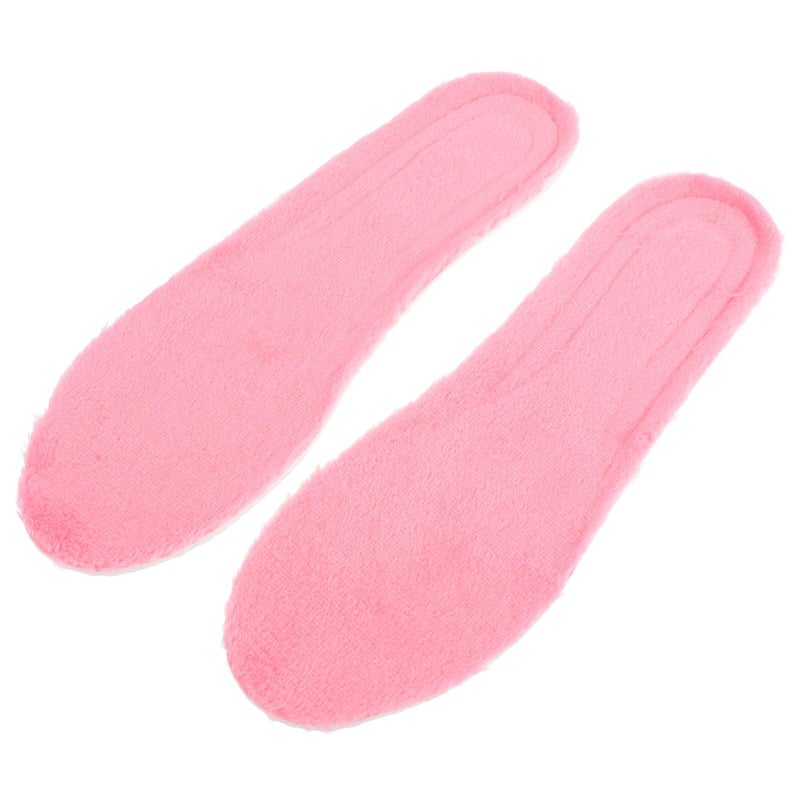 Thick Plush Thermal Winter Insoles For Women Men Self Heating Warm Shoe Cushions Pink Size 35 36 - Image 2