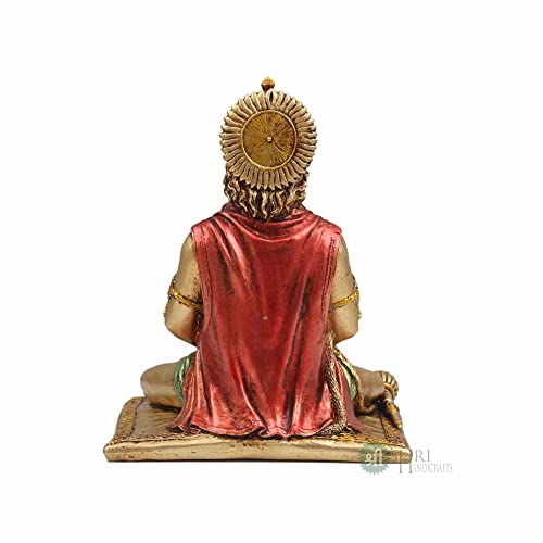 INDICAST Cold Cast Resin Hanuman Ji Showpiece Antique Decor Bajrangbali Statue Idols (8 Inches, Metal Finish) - Image 5