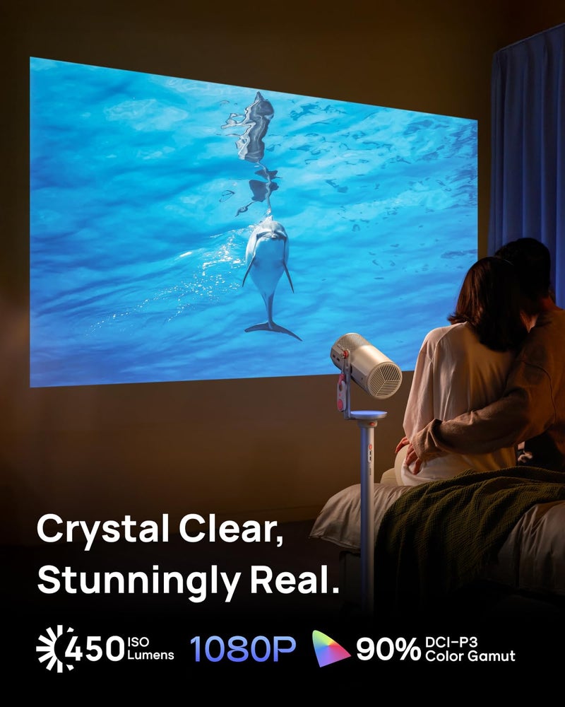 XGIMI MoGo 4 2025 NEW Portable Projector, Google TV with Licensed Netflix, 360° Adjustable Stand, 2.5 Hours of Playtime, 2 x 6W Harman Kardon, Outdoor Projector, Wifi, Bluetooth, Include Sunset Filter - Image 4