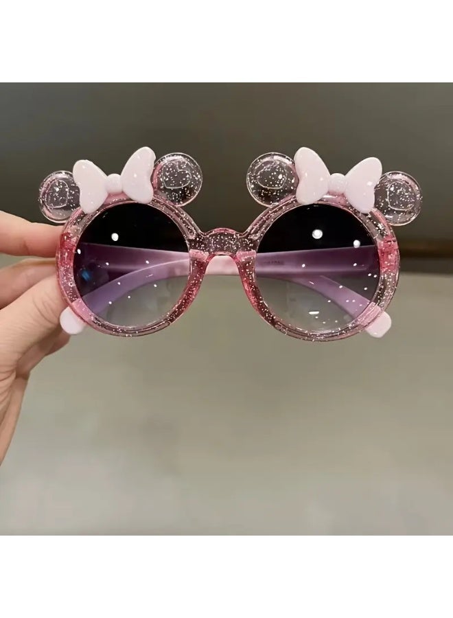 سينت هاوس طقم نظارات ديزني فاشون ميكي وميني - تصميم كرتوني أنيق بإطار بنفسجي ووردي، وعدسات، مثالي لعيد الفصح وعيد الحب والمواليد | هدية مثالية للعائلة والأصدقاء أو الشركاء للاستخدام اليومي (يشمل جرابًا للنظارات) ونظارات شمسية - Image 3