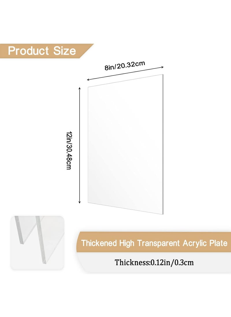 ADTDA ADTDA 2 Pieces 18 Thick 3mm Acrylic SheetsClear Cast Plexiglass 8 x 12 with Protective Paper for Signs DIY Display ProjectsCraftPhoto Frames  - Image 2