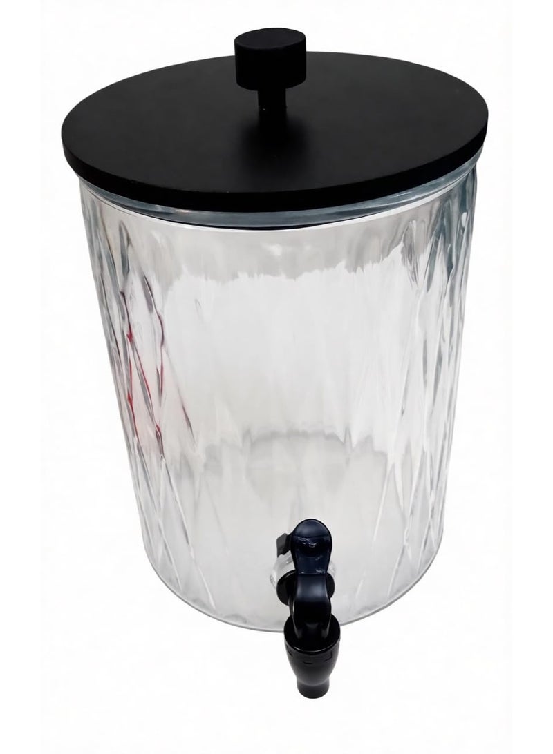 5L Glass Juice Dispenser with Metal Stand, Leak Proof Tap & Airtight Wooden Lid , 5 Liter Beverage Dispenser for Cold Drinks, Juice, Lemonade, Iced Tea & Water, Ideal for Home, Office - Image 5