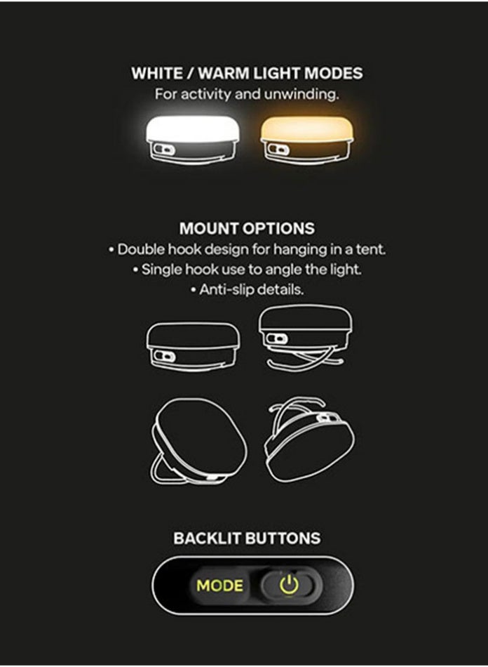 سيلفا مصباح تخييم قابل لإعادة الشحن - أسود - Image 4