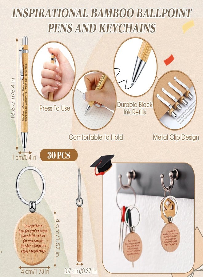 Resurhang 90 Pcs Class of 2026 Graduation Gifts Bulk Inspirational Pocket Kraft Notebooks and Ballpoint Pens with Wooden Keychains for Senior 2026 College Students - Image 3