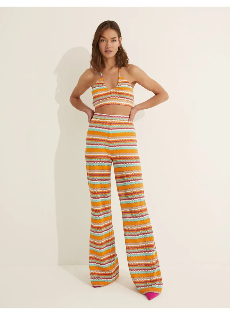 كوتون Melis Ağazat X - Halter Neck Patterned Crop Athlete