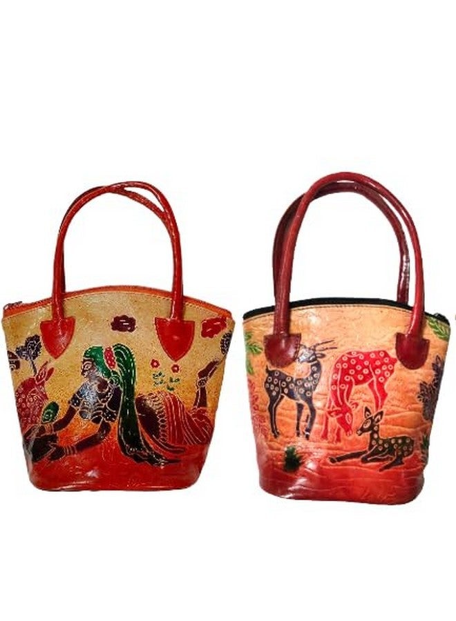 CLASSIQUE Shantiniketan Pure Leather Hand Bag Purse Small Batua (Combo Of 2) - Image 1