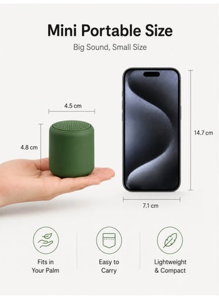 Mini Portable Bluetooth Speaker, Macaron-Style Wireless Desktop Speaker with Clear Sound and Deep Bass,Ultra-Long Playback for Smartphones, Tablets and Laptops, Home Office Travel （green） - view 2