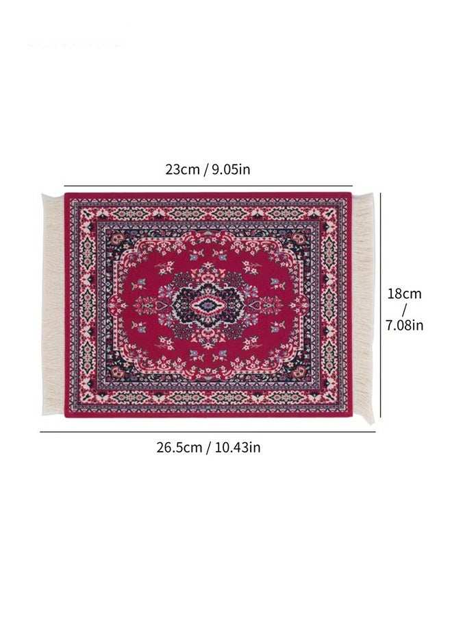 RATSAW 2Pcs Coffee Cup Mat, Anti Slip Coffee Mug Mat with Rubber Rectangle, Red  - Image 4