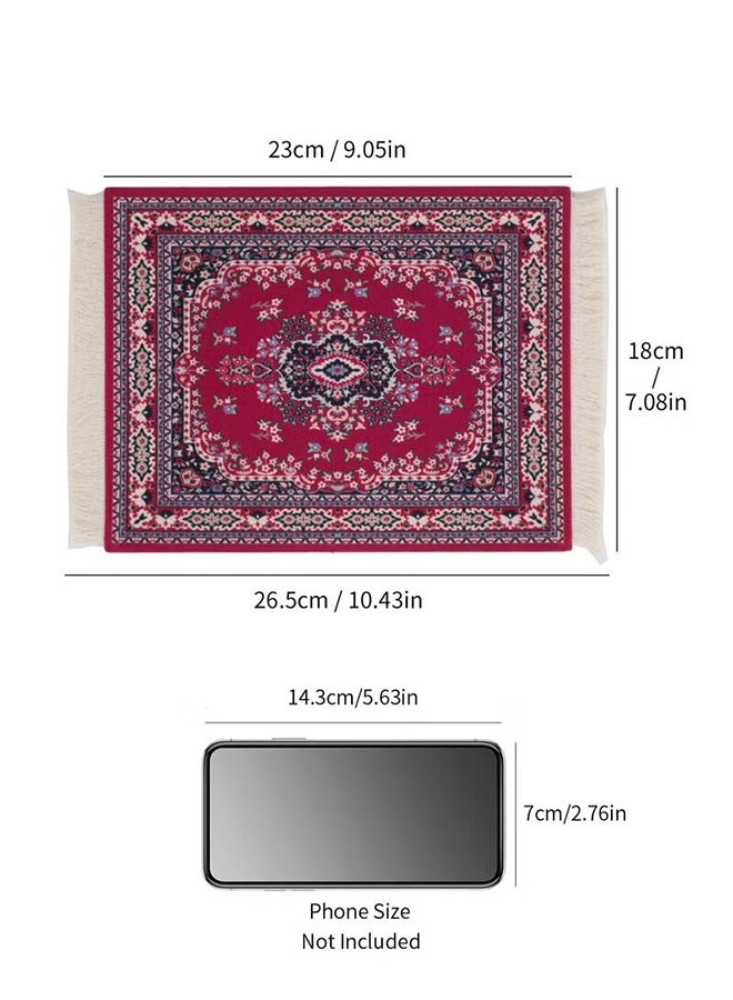 RATSAW 2Pcs Coffee Cup Mat, Anti Slip Coffee Mug Mat with Rubber Rectangle, Red  - Image 5