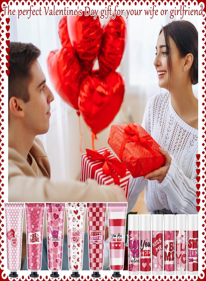 Loopeer 36 Sets Valentine's Day Hand Cream Lip Balm Gifts Bulk Galentine's Day Gift Valentine Party Favor Moisturizing Heart Hand Lotion Bulk Mini Dry Cracked Care Cream for Women Teacher Coworker - Image 4