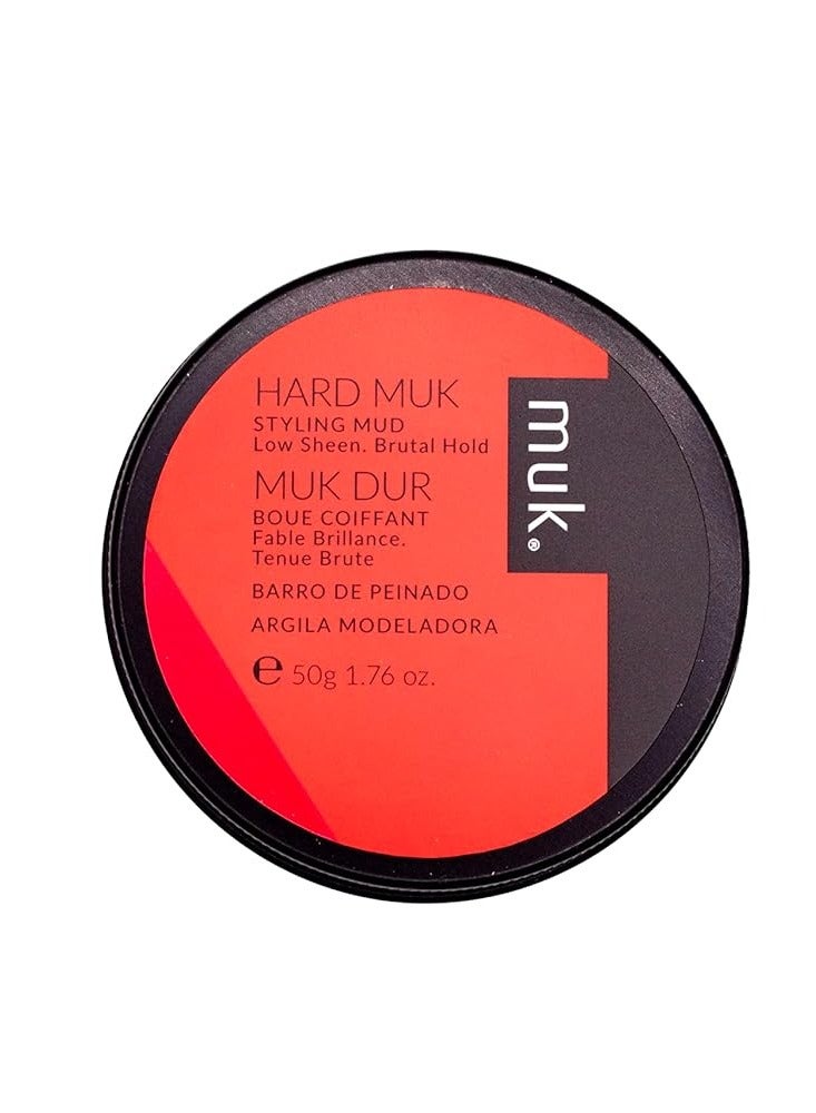 MUK. MUK. Haircare Hard Brutal Hold Styling Mud, Hair Product, Hair Mud for Men, Brutal Hold, Low Sheen Finish - 1.7oz - Image 1