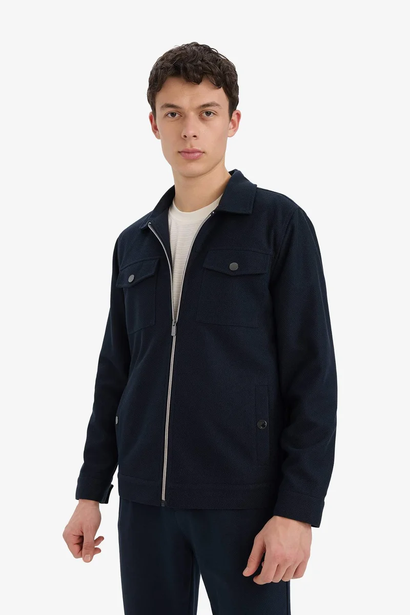 Defacto  Slim Fit Polo Zippered Jacket for Men | Best Price UAE