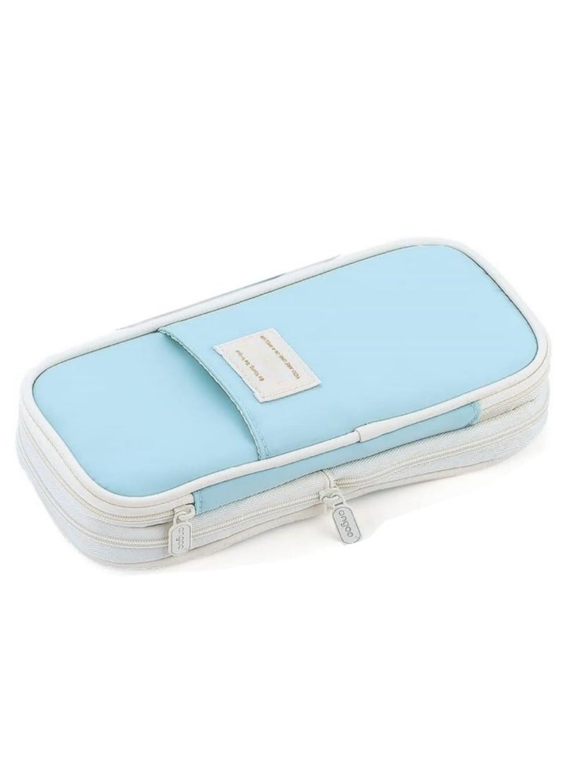 TRASSLE Big Capacity Pencil Pen Case Bag with Zipper Office College School Storage Large Capacity Bag Pouch Holder Box Organizer Colorful  - Image 1