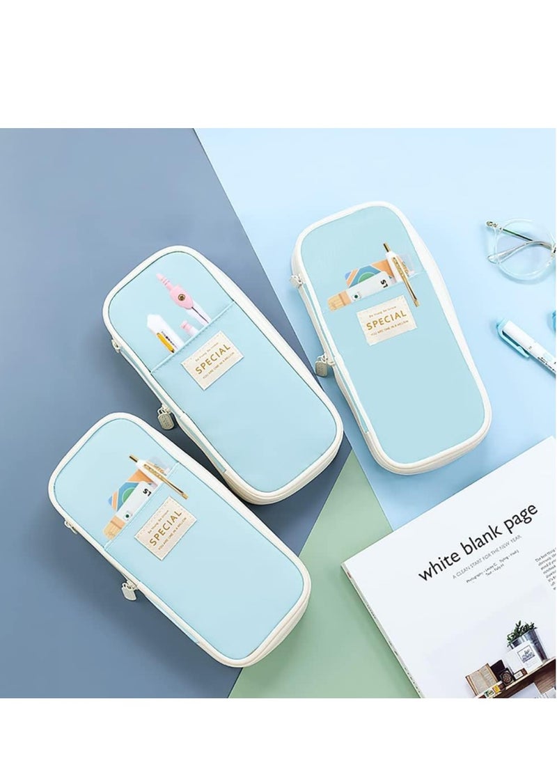 TRASSLE Big Capacity Pencil Pen Case Bag with Zipper Office College School Storage Large Capacity Bag Pouch Holder Box Organizer Colorful  - Image 4