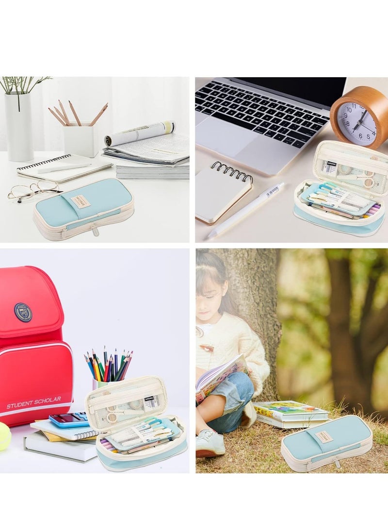 TRASSLE Big Capacity Pencil Pen Case Bag with Zipper Office College School Storage Large Capacity Bag Pouch Holder Box Organizer Colorful  - Image 5