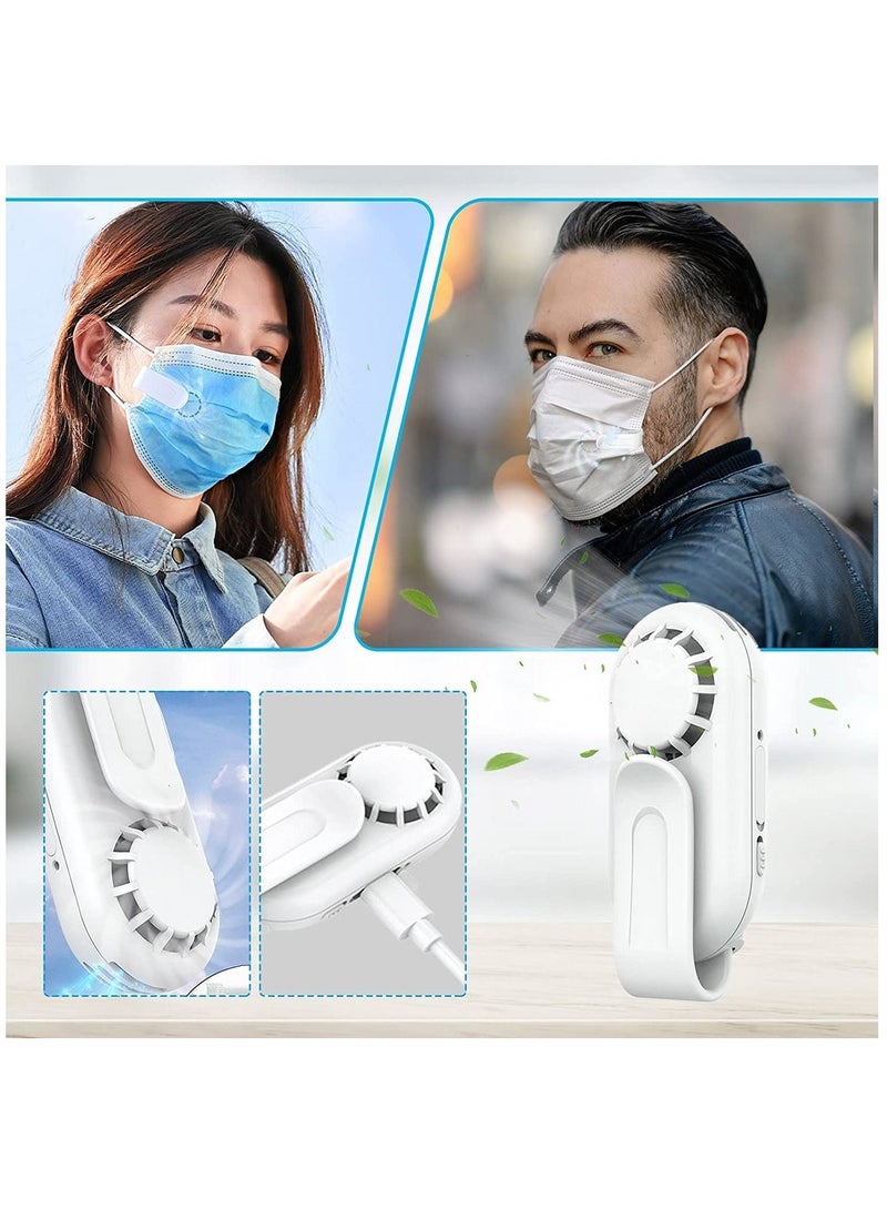 Face Mask Fan, Portable Mini Cooling Fan with Clip Electric Air Fans Wind Kiss Filter for Kids and Adults  - Image 2