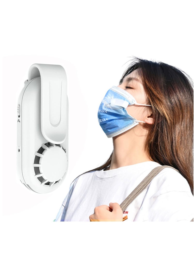 Face Mask Fan, Portable Mini Cooling Fan with Clip Electric Air Fans Wind Kiss Filter for Kids and Adults  - Image 1