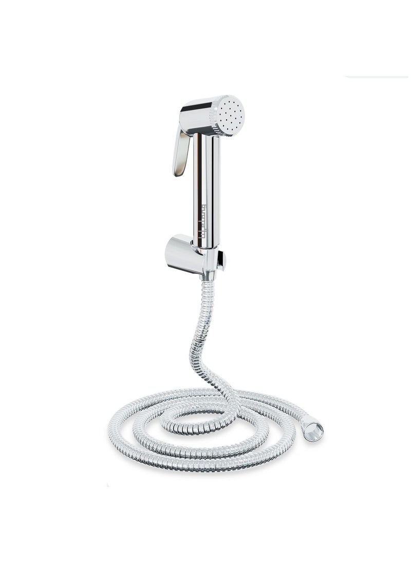 Lifelong Lifelong LLBAHF09 ABS Health Faucet with SS-304 Grade 1.25 Meter Flexible Hose Pipe and Wall Hook, White (Jet Spray for Toilet), Chrome  - Image 1