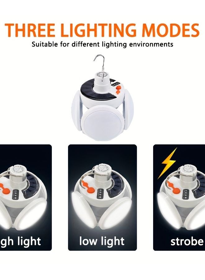 1pc Solar Camping Flashlight Portable Lamp 650 Lumens USB C Rechargeable - Image 5