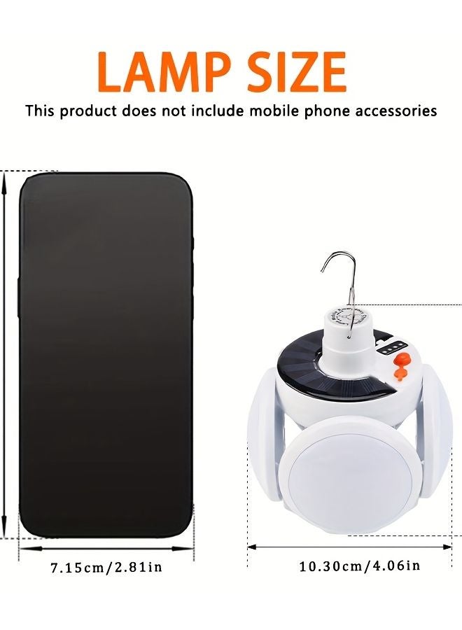 1pc Solar Camping Flashlight Portable Lamp 650 Lumens USB C Rechargeable - Image 4