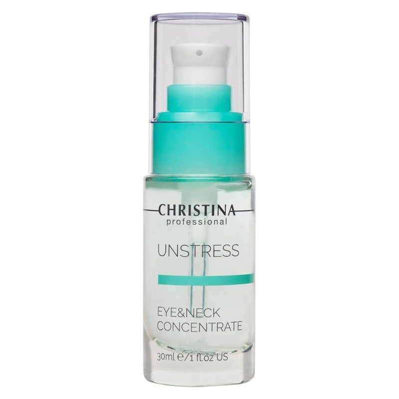 -CHRISTINA- CHRISTINA Unstress Eye and Neck Concentrate Hydrating Peptide Serum for Face  Soothing Relief and Softening Effect  Face Serum Balances Skin Microflora 1 fl oz 30 ml