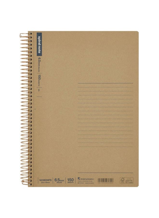Maruman SPIRAL NOTE BASIC 7.05 x 9.96 inches (B5) after detached, 6.5mm 32-lined, 150 Sheets (N236OHFS) - Image 1