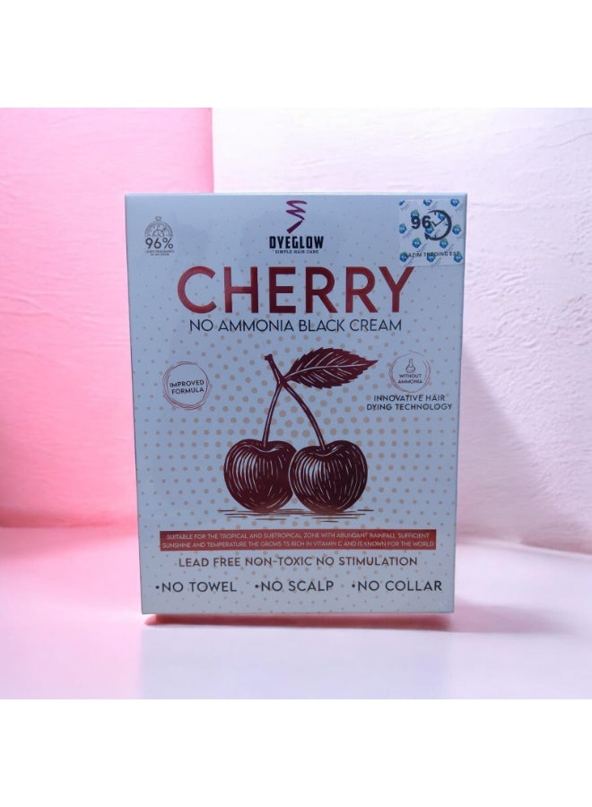 Dyeglow Cherry Hair color No Ammonia Black Cream,Innovative Hair Dying Technology,Lead Free Non-Toxic No Stimulation,No Towel,No Scalp,No Collar 500+500g - Image 1