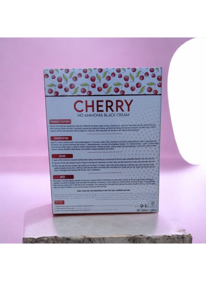 Dyeglow Cherry Hair color No Ammonia Black Cream,Innovative Hair Dying Technology,Lead Free Non-Toxic No Stimulation,No Towel,No Scalp,No Collar 500+500g - Image 2