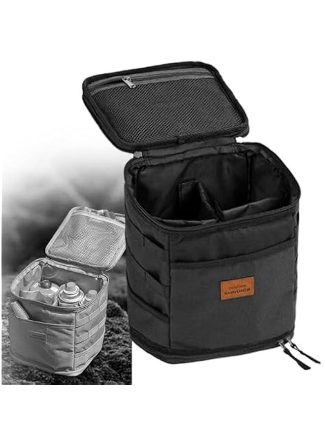 Picnic Storage Bag, Camping Tote Bag, Camping Storage Bag, Gas Tank Storage Bag for Backpacking, Black, 21.5cmx21.5cmx23.5cm  - Image 4