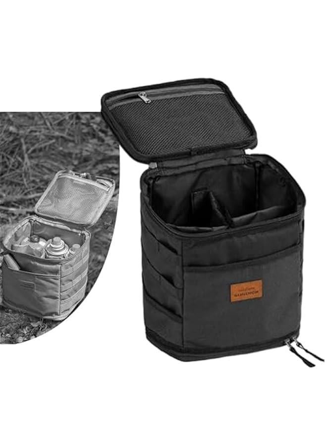 Picnic Storage Bag, Camping Tote Bag, Camping Storage Bag, Gas Tank Storage Bag for Backpacking, Black, 21.5cmx21.5cmx23.5cm  - Image 5