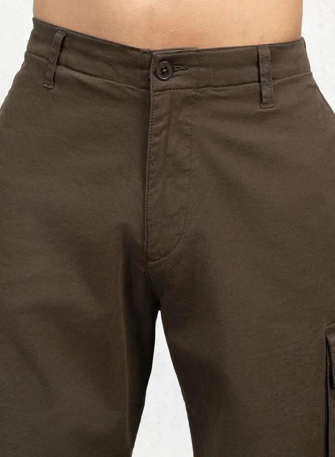 Hubberholme Printed Pocket Cargo Shorts with Toggle Drawstring by Styli