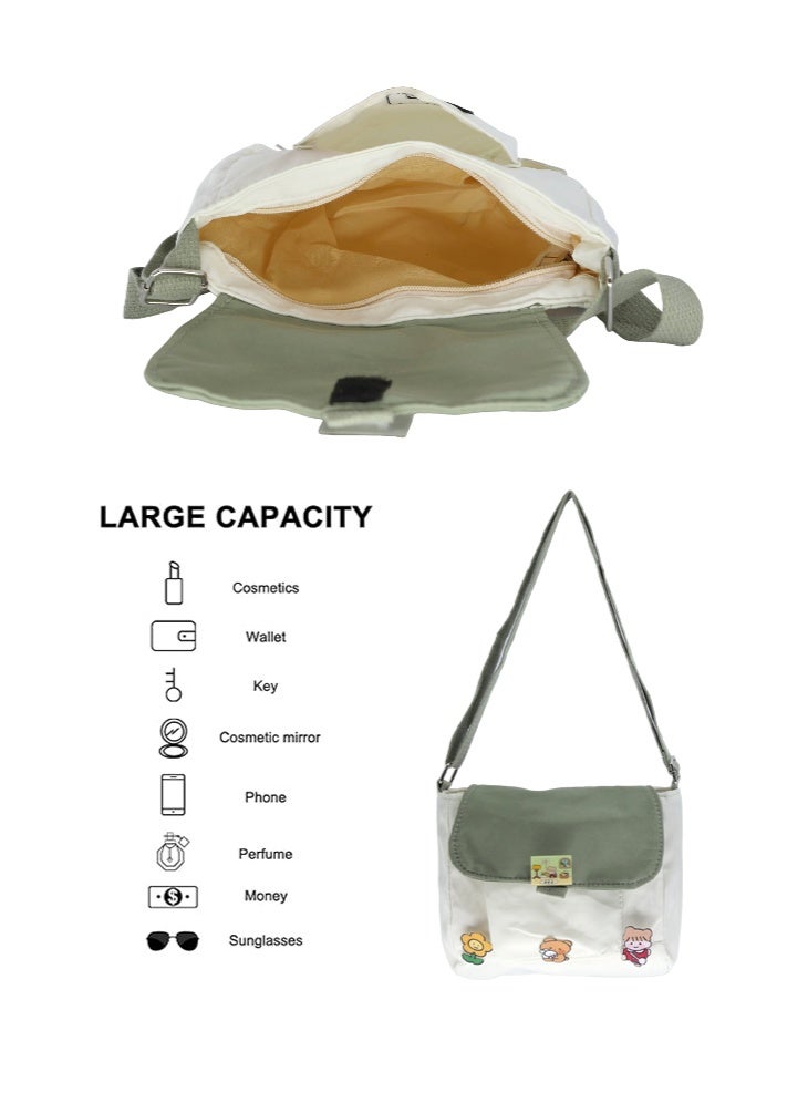 حقيبة كتف لطيفة للفتيات، حقيبة كروس وحقيبة جانبية وحقيبة حمل مع شارة سحرية للطلاب، حقيبة يد من القماش وحقيبة ساعي وحقائب صغيرة وحقيبة سياحية وحقيبة هاتف للمراهقين والشباب - Image 5