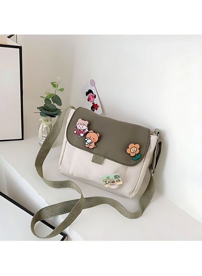 حقيبة كتف لطيفة للفتيات، حقيبة كروس وحقيبة جانبية وحقيبة حمل مع شارة سحرية للطلاب، حقيبة يد من القماش وحقيبة ساعي وحقائب صغيرة وحقيبة سياحية وحقيبة هاتف للمراهقين والشباب - Image 3