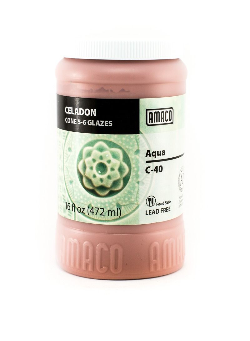 Amaco Celadon Glaze Aqua C-40 High Fire Lead Free for Pottery and Ceramic - Image 1