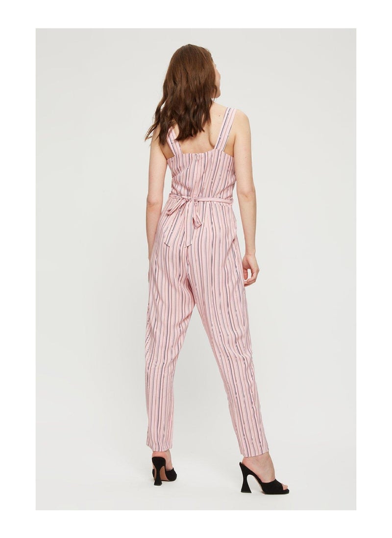DOROTHY PERKINS - Pink Stripe Square Neck Jumpsuit - Image 1
