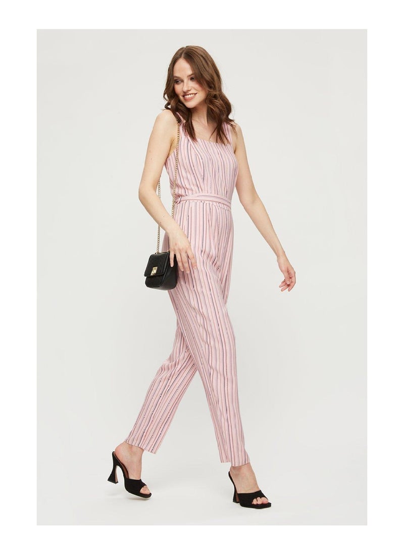 DOROTHY PERKINS - Pink Stripe Square Neck Jumpsuit - Image 1