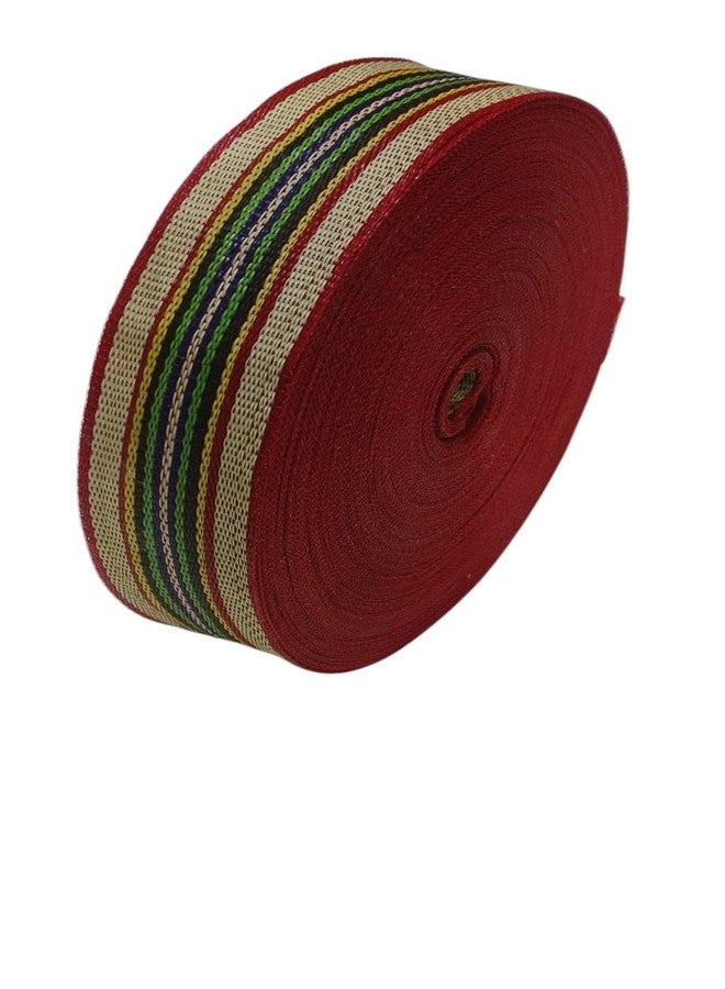 DHSVS 2-Inch Nylon Niwar Roll - 80m Strong & Flexible Niwar for Folding Khat, Charpai, and Khatiya | 1kg Roll | Nylon Niwar Roll 80 Meter (Red) - Image 1