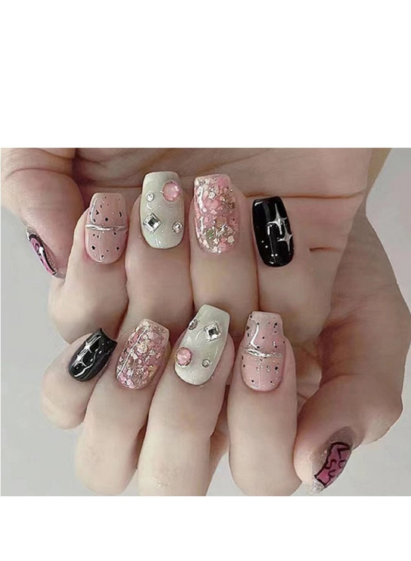 Sweet Short Fake Nails 24Pcs - Image 1
