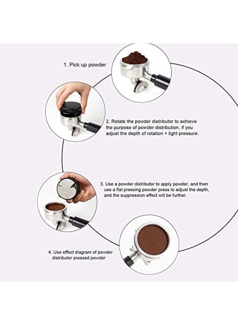 Luckam موزع قهوة من الفولاذ المقاوم للصدأ أداة ضغط مسحوق القهوة أداة تسوية القهوة مطحنة قهوة سوداء مطرقة مسحوق قابلة للتعديل مزدوجة الرأس متينة وقوية لأي مكان (أسود قطر 51 مم) - Image 4