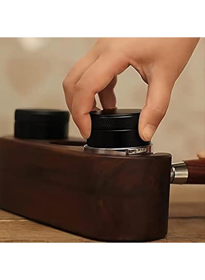 Luckam موزع قهوة من الفولاذ المقاوم للصدأ أداة ضغط مسحوق القهوة أداة تسوية القهوة مطحنة قهوة سوداء مطرقة مسحوق قابلة للتعديل مزدوجة الرأس متينة وقوية لأي مكان (أسود قطر 51 مم) - Image 5