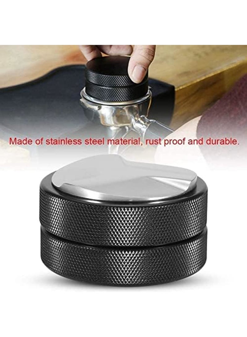 Luckam موزع قهوة من الفولاذ المقاوم للصدأ أداة ضغط مسحوق القهوة أداة تسوية القهوة مطحنة قهوة سوداء مطرقة مسحوق قابلة للتعديل مزدوجة الرأس متينة وقوية لأي مكان (أسود قطر 51 مم) - Image 3