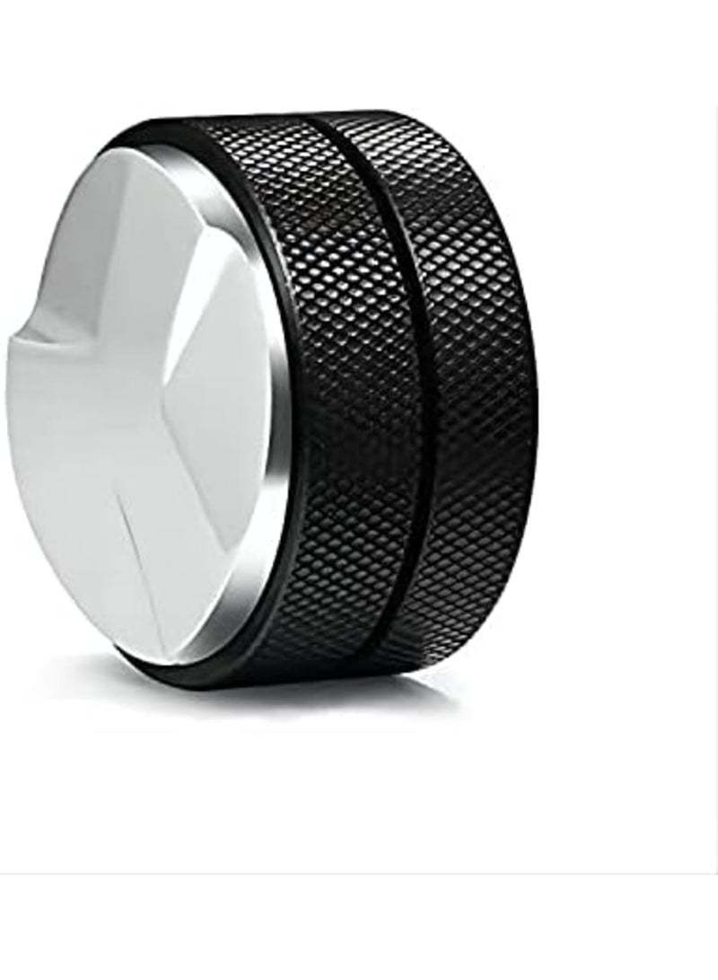 Luckam موزع قهوة من الفولاذ المقاوم للصدأ أداة ضغط مسحوق القهوة أداة تسوية القهوة مطحنة قهوة سوداء مطرقة مسحوق قابلة للتعديل مزدوجة الرأس متينة وقوية لأي مكان (أسود قطر 51 مم) - Image 1