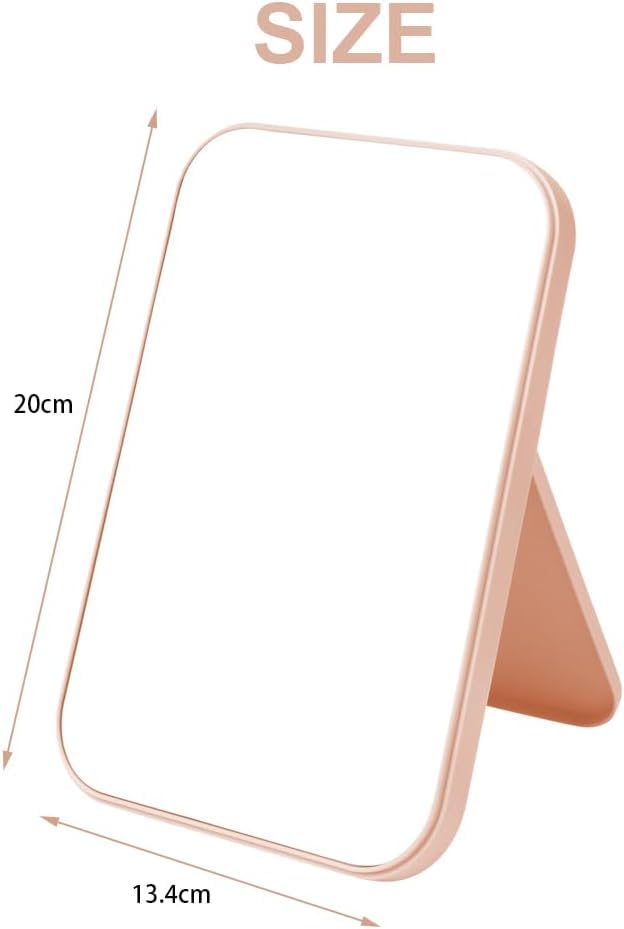 Leeonz Acrylonitrile Butadiene Styrene (ABS) ABS Desktop Foldable Mirror - Simple Portable Princess Square With Stand for Women (Pink-8Inch, Tabletop Mount, Framed) - Image 2