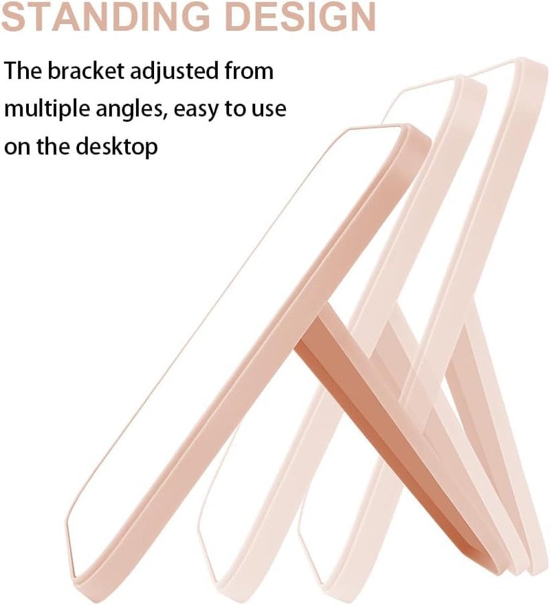 Leeonz Acrylonitrile Butadiene Styrene (ABS) ABS Desktop Foldable Mirror - Simple Portable Princess Square With Stand for Women (Pink-8Inch, Tabletop Mount, Framed) - Image 3
