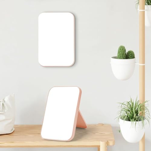 Leeonz Acrylonitrile Butadiene Styrene (ABS) ABS Desktop Foldable Mirror - Simple Portable Princess Square With Stand for Women (Pink-8Inch, Tabletop Mount, Framed) - Image 5