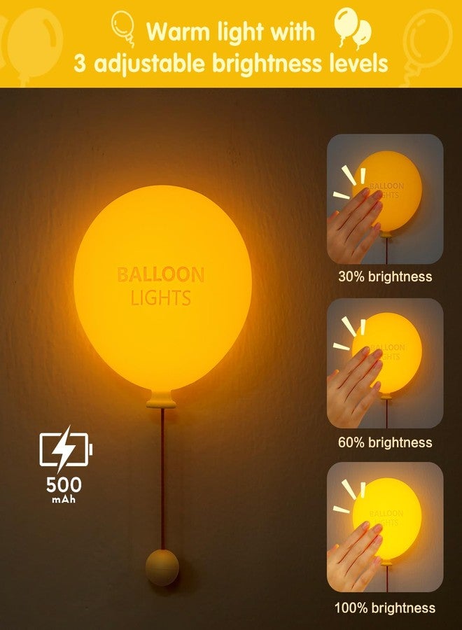 Fuloon Night Light, Balloon Wall Light Rechargeable Bedroom Night Lamp with Timer, Silicone Soft Hallway Lighting for Nursery, Boys, Girls, Children 1 Pc - Image 3