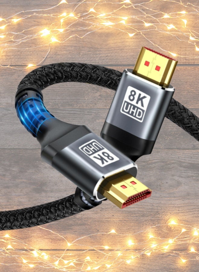 8K UHD HDMI Cable Braided 6.6ft – Ultra High-Speed, Anti-Break Design, Gold-Plated Connectors  - Image 1