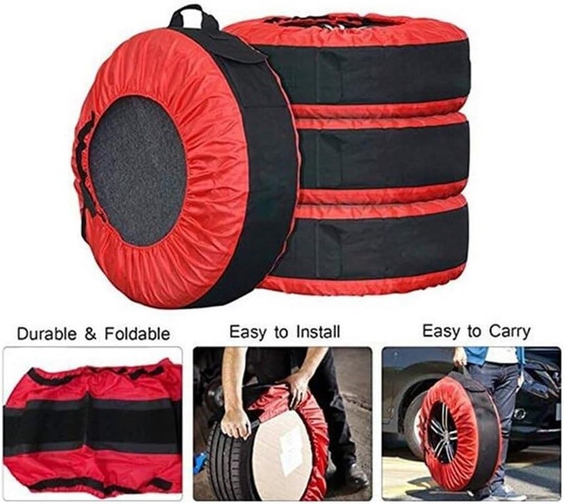 DEMULAX Waterproof Tire Wheel Cover Bags - 4pcs Blue - Image 2