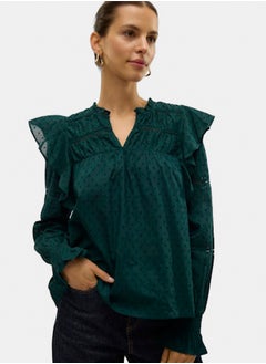 VERO MODA Vmtrine Ls Frill Top Wvn Sb1 Exp  - Image 2